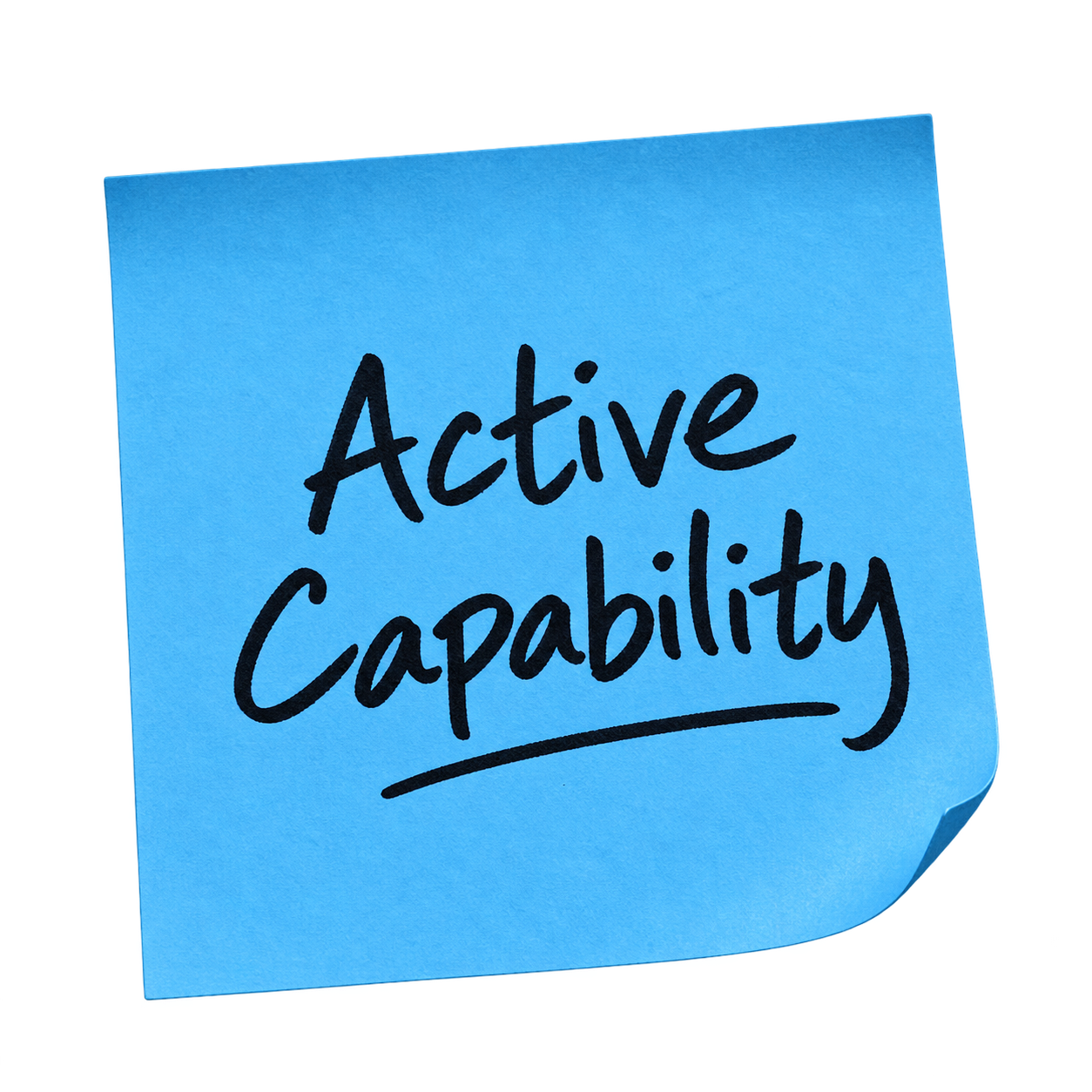 Handwritten note indicating active business capability